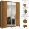 Guarda Roupa Casal Espelho 4P 176 cm California Freijo Off White Moval