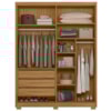 Guarda Roupa Casal Espelho 4P 176 cm California Freijo Off White Moval