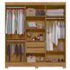 Guarda Roupa Casal Espelho 6P 195 cm Valenca Freijo Cinza Moval