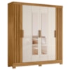 Guarda Roupa Casal Espelho 6P 195 cm Valenca Freijo Off White Moval
