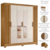 Guarda Roupa Casal Espelho 6P 195 cm Valenca Freijo Off White Moval