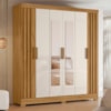 Guarda Roupa Casal Espelho 6P 195 cm Valenca Freijo Off White Moval