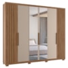 Guarda Roupa Casal Espelho 6P 260 cm Araguaia Carvalho Fendi Moval
