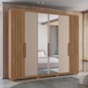 Guarda Roupa Casal Espelho 6P 260 cm Araguaia Carvalho Fendi Moval