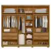 Guarda Roupa Casal Espelho 6P 260 cm Araguaia Freijo Off White Moval