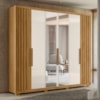Guarda Roupa Casal Espelho 6P 260 cm Araguaia Freijo Off White Moval