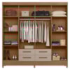 Guarda Roupa Casal Espelho 8P 204 cm Florida Carvalho Fendi Moval
