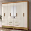 Guarda Roupa Casal Espelho 8P 204 cm Florida Freijo Off White Moval