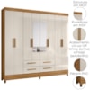 Guarda Roupa Casal Espelho 8P 204 cm Florida Freijo Off White Moval