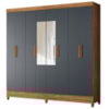 Guarda Roupa Casal Espelho 8P 204 cm Marajo Freijo Cinza Moval