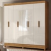 Guarda Roupa Casal Espelho 8P 204 cm Marajo Freijo Off White Moval