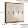Guarda Roupa Casal Espelho 8P 204 cm Marajo Freijo Off White Moval