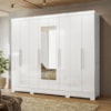Guarda Roupa Casal Espelho 8P 236 cm Diplomata Branco Moval