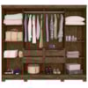 Guarda Roupa Casal Espelho 8P 236 cm Diplomata Castanho Wood Off White Moval