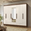 Guarda Roupa Casal Espelho 8P 236 cm Diplomata Castanho Wood Off White Moval