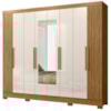 Guarda Roupa Casal Espelho 8P 236 cm Diplomata Freijo Off White Friso Moval