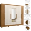 Guarda Roupa Casal Espelho 8P 236 cm Diplomata Freijo Off White Friso Moval
