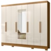 Guarda Roupa Casal Espelho 8P 236 cm Diplomata Freijo Off White Moval