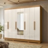Guarda Roupa Casal Espelho 8P 236 cm Diplomata Freijo Off White Moval