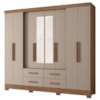 Guarda Roupa Casal Espelho 8P 237 cm San Lorenzo Carvalho Fendi Moval