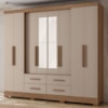 Guarda Roupa Casal Espelho 8P 237 cm San Lorenzo Carvalho Fendi Moval