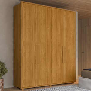 Guarda roupa Casal Greco 4 Portas MDF 188 cm Cinamomo Madetec