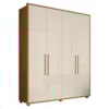 Guarda roupa Casal Greco 4 Portas MDF 188 cm Cinamomo Off White Madetec