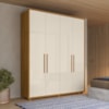 Guarda roupa Casal Greco 4 Portas MDF 188 cm Cinamomo Off White Madetec