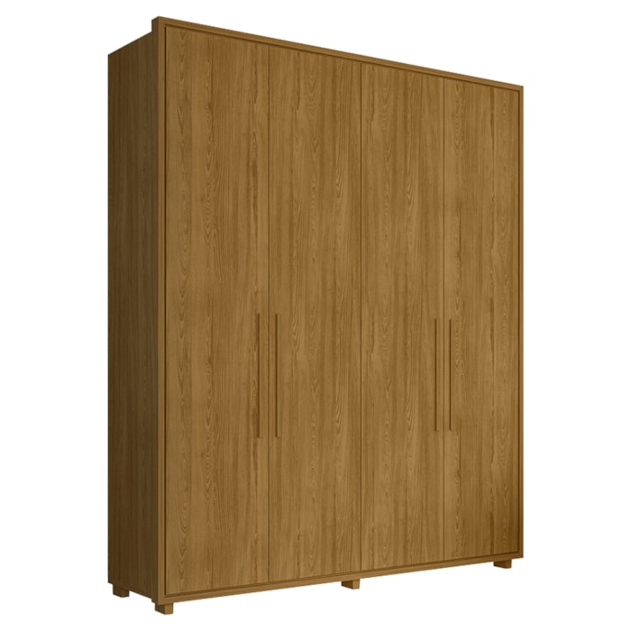 Guarda roupa Casal Greco 4 Portas MDF 188 cm Cumaru Madetec