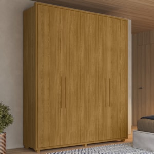 Guarda roupa Casal Greco 4 Portas MDF 188 cm Cumaru Madetec