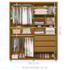 Guarda roupa Casal Greco 4 Portas MDF 188 cm Cumaru Madetec