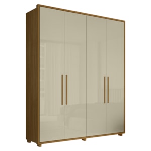 Guarda roupa Casal Greco 4 Portas MDF 188 cm Cumaru Opala Madetec