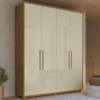 Guarda roupa Casal Greco 4 Portas MDF 188 cm Cumaru Opala Madetec