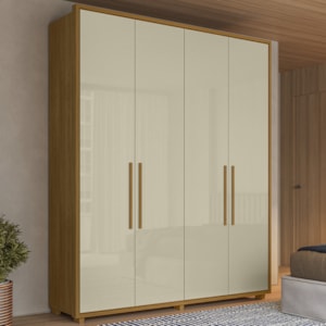 Guarda roupa Casal Greco 4 Portas MDF 188 cm Cumaru Opala Madetec