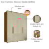 Guarda roupa Casal Greco 4 Portas MDF 188 cm Cumaru Opala Madetec