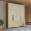 Guarda roupa Casal Greco 4 Portas MDF 188 cm Cumaru Opala Madetec