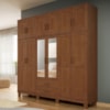 Guarda Roupa Casal Madeira Macica Taeda 12 Portas 225 cm 1242C Castanho Festra