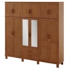 Guarda Roupa Casal Madeira Macica Taeda 12 Portas 225 cm 1292C Castanho Festra