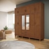Guarda Roupa Casal Madeira Macica Taeda 12 Portas 225 cm 1292C Castanho Festra