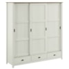 Guarda Roupa Casal Madeira Macica Taeda 3 Portas De Correr 195 cm 9179 Branco Freijo Festra