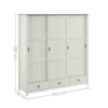 Guarda Roupa Casal Madeira Macica Taeda 3 Portas De Correr 195 cm 9179 Branco Freijo Festra