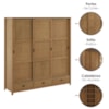Guarda Roupa Casal Madeira Macica Taeda 3 Portas De Correr 195 cm 9179 Freijo Festra