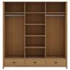 Guarda Roupa Casal Madeira Macica Taeda 3 Portas De Correr 195 cm 9179 Freijo Festra