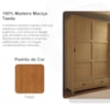 Guarda Roupa Casal Madeira Macica Taeda 3 Portas De Correr 195 cm 9179 Freijo Festra