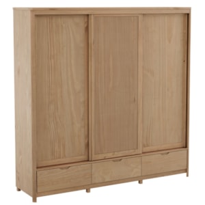 Guarda Roupa Casal Madeira Macica Taeda 3 Portas De Correr 221 cm 3304U Tauari Festra
