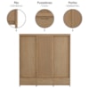 Guarda Roupa Casal Madeira Macica Taeda 3 Portas De Correr 221 cm 3304U Tauari Festra