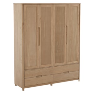 Guarda Roupa Casal Madeira Macica Taeda 4 Portas 178 cm 3305U Tauari Festra