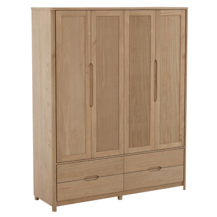 Guarda Roupa Casal Madeira Macica Taeda 4 Portas 178 cm 3305U Tauari Festra
