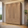 Guarda Roupa Casal Madeira Macica Taeda 4 Portas 178 cm 3305U Tauari Festra