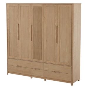 Guarda Roupa Casal Madeira Macica Taeda 5 Portas 220 cm 3306U Tauari Festra